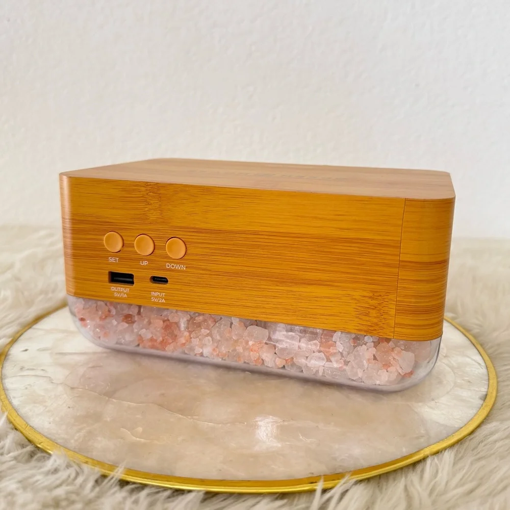 NEW Sunrise Simulator Salt Lamp Alarm Clock Wireless Phone Charger - Picture 7 of 14